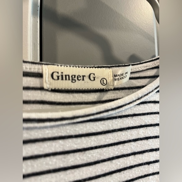 Black and White Striped Long Sleeve Shirt - Picture 2 of 4